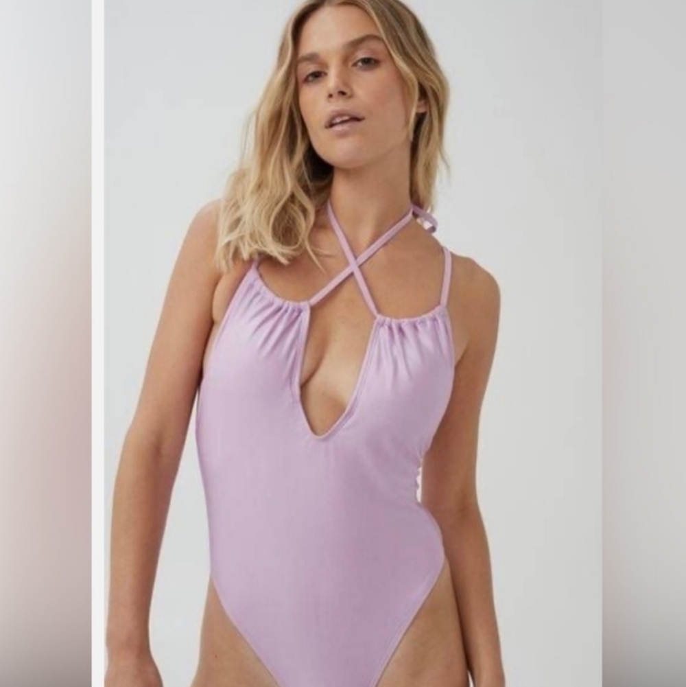 Cotton On Body Wear Me 3 Ways Floss One Piece Brazilian Sunny Lime Crinkle XS